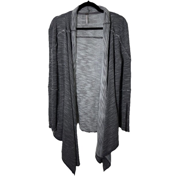 Free People Slouchy Draped Open Front Gray Oversized Cardigan S - Picture 1 of 5